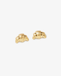 Clare V. Croissant Studs in Vintage Gold 