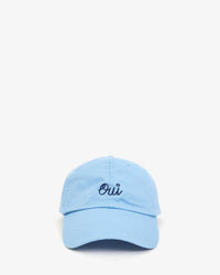 Clare V. Emb Oui Baseball Hat in Sky Blue w/ Navy 