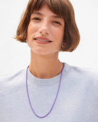 Clare V. Enamel Barrel Chain Necklace - 24in in Jacaranda 2 - Bliss Boutiques