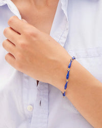 Clare V. Enamel Sardine Bracelet in Cobalt 3 - Bliss Boutiques