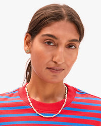 Clare V. Enamel Sardine Necklace in Cream 2 - Bliss Boutiques