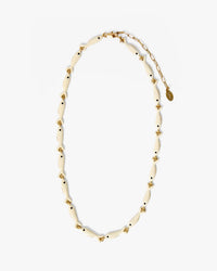 Clare V. Enamel Sardine Necklace in Cream 1 - Bliss Boutiques
