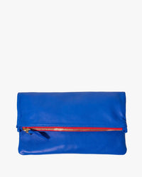 Clare V. Foldover Clutch w/ Tabs - L'ete Nappa in Electric Blue 1 - Bliss Boutiques