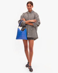Clare V. Foldover Clutch w/ Tabs - L'ete Nappa in Electric Blue 3 - Bliss Boutiques