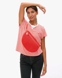 Clare V. Grande Fanny - Diamond Perf in Bright Poppy 2 - Bliss Boutiques