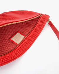 Clare V. Grande Fanny - Diamond Perf in Bright Poppy 3 - Bliss Boutiques