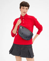 Clare V. Grande Fanny - Medium Woven Diagonal in Twilight 2 - Bliss Boutiques