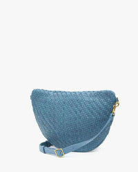 Clare V. Grande Fanny - Woven Zig Zag in Desert Blue 4 - Bliss Boutiques