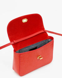 Clare V. Kathryn - Glossy Lizard in Red 5 - Bliss Boutiques