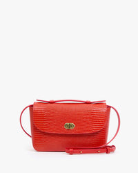 Clare V. Kathryn - Glossy Lizard in Red 1 - Bliss Boutiques