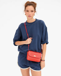 Clare V. Kathryn - Glossy Lizard in Red 2 - Bliss Boutiques