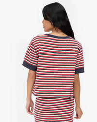 Clare V. Le Bateau Tee - Stripe in Nvy/Cry Red/Crm 4 - Bliss Boutiques