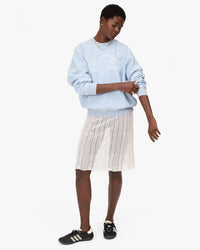 Clare V. Les Sardines Oversized Sweatshirt in Heather Blue 2 - Bliss Boutiques