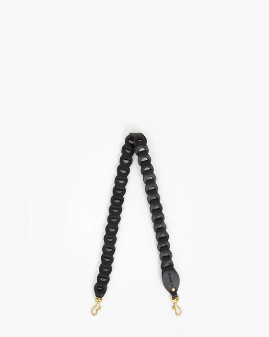 Clare V. Link Shoulder Strap in Black Veg 