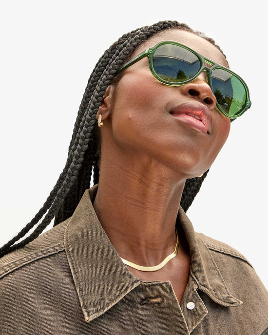 Clare V. Lizzie Sunglasses in Forest 