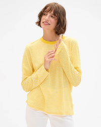 Clare V. L/S Tee - C/L Mini Stripe in Snapdrgn/Crm 2 - Bliss Boutiques