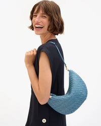 Clare V. Lune - Woven Zig Zag in Desert Blue 2 - Bliss Boutiques
