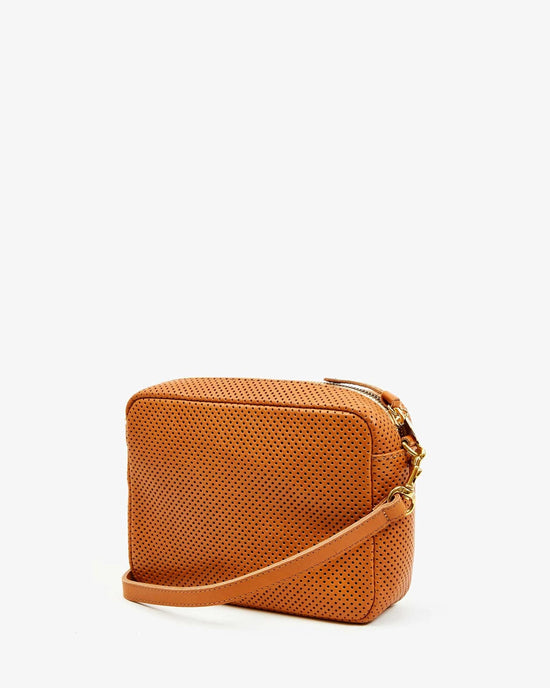 Clare V. Midi Sac in Cuoio Perf Veg w/ Poppy, Blus, & Emerald Inlay Stripes 