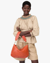 Clare V. Moyen Messenger - Med Wvn Diagonal in Saltillo 2 - Bliss Boutiques