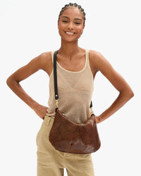Clare V. Moyen Messenger - Pierre Python in Made of python embossed Italian leather 4 - Bliss Boutiques