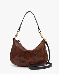 Clare V. Moyen Messenger - Pierre Python in Made of python embossed Italian leather 1 - Bliss Boutiques