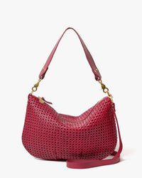 Clare V. Moyen Messenger - Rattan in Plummy 1 - Bliss Boutiques