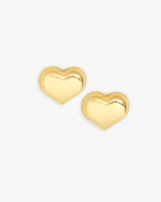 Clare V. Accessories Mylar Heart Earrings in Gold