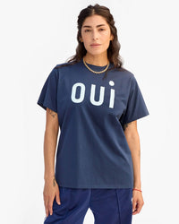 Clare V. Oui Original Tee in Navy 1 - Bliss Boutiques