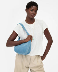 Clare V. Petit Bando - Suede in Desert Blue 2 - Bliss Boutiques