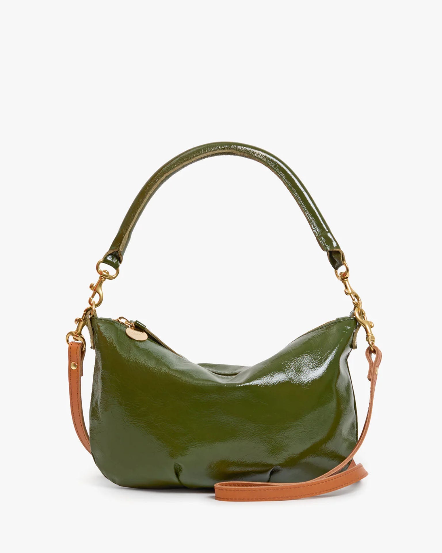 Petit Moyen Messenger - Crinkle Patent in Army