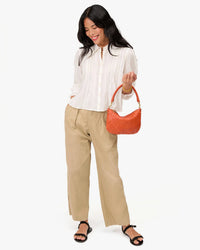 Clare V. Petit Moyen Messenger - Med Wvn Diagonal in Saltillo 3 - Bliss Boutiques