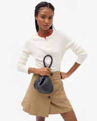 Clare V. Petit Moyen Messenger-Medium Woven Diagonal in Twilight 4 - Bliss Boutiques