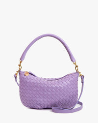Clare V. Petit Moyen Msngr - Med Wvn Diagonal in Jacaranda 1 - Bliss Boutiques