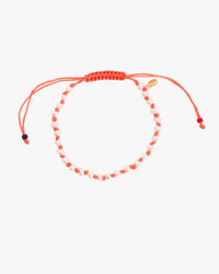 Clare V. Petit Pearl Beaded Bracelet in Cream/Coral 