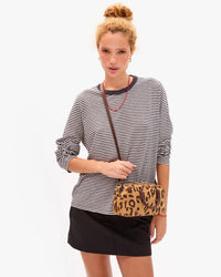 Clare V. Petite Claudine - Pablo Cat Suede in Lark/Brown 4 - Bliss Boutiques