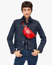 Clare V. Accessories Super Red Petite Fanny - Pucker Patent in Super Red