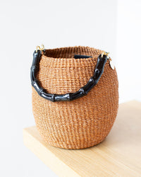 Clare V. Pot de Miel w/ Bamboo Handle in Dulce de Leche 3 - Bliss Boutiques