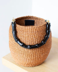 Clare V. Pot de Miel w/ Bamboo Handle in Dulce de Leche 1 - Bliss Boutiques
