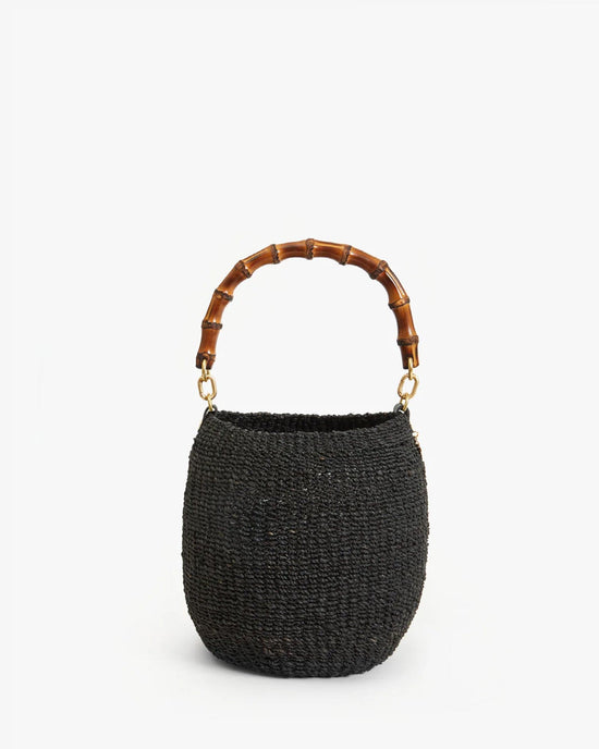 Clare V. Accessories Pot de Miel w/ Bamboo Top Handle in Black