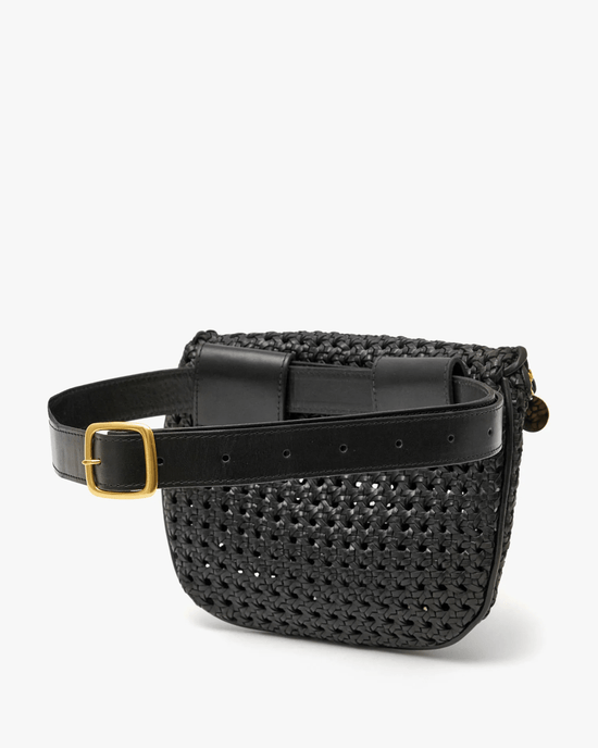 Clare V. Accessories Black Rattan Fanny Pack in Black