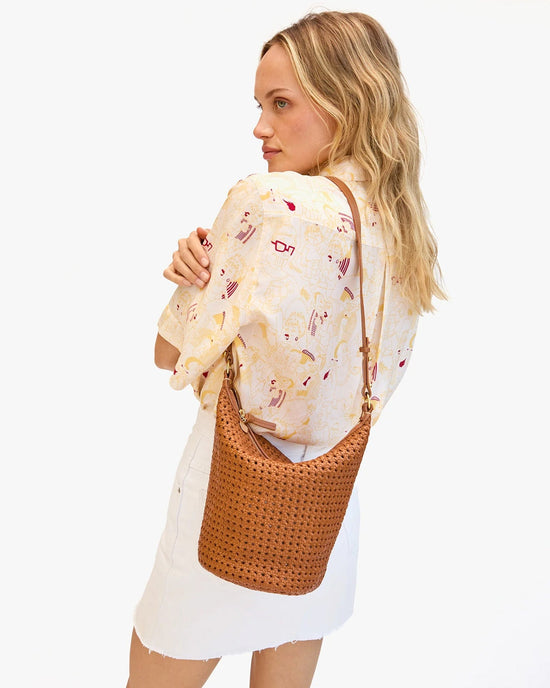 Clare V. Rattan Petit Jeanne in Tan 