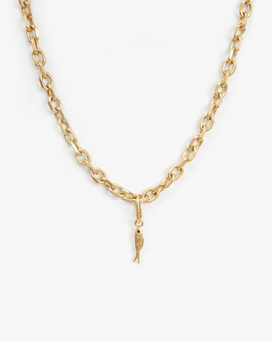 Clare V. Sardine Charm in Vintage Gold 