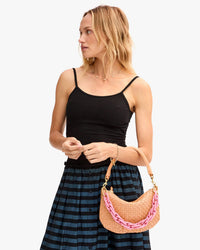 Clare V. Shortie Strap in Peony Resin 
