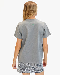 Clare V. Snake Original Tee in Grey Melange w/ Green Apple 