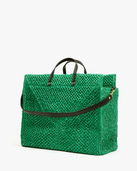 Clare V. Summer Simple Tote in Green Apple Raffia 