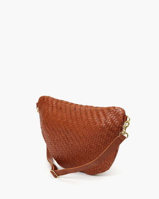 Clare V. Woven Zig Zag Grande Fanny in Hazelnut 