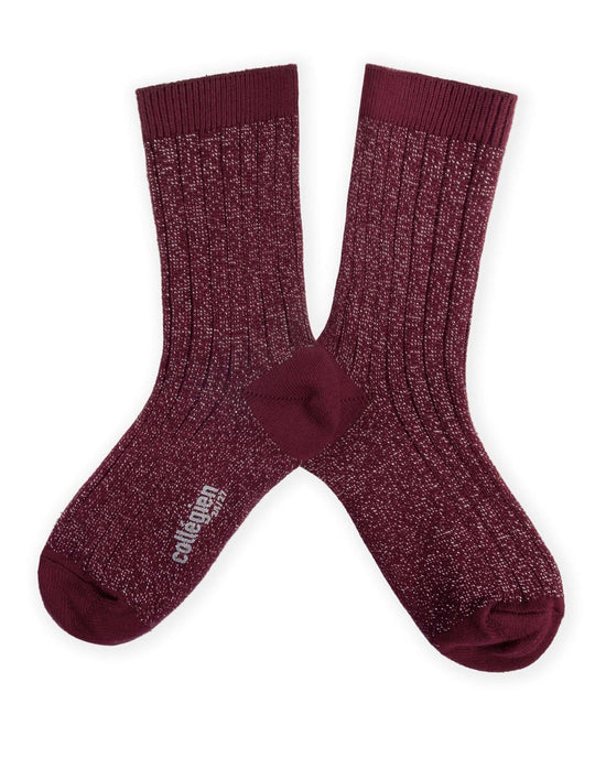 Collegien Victoire Extra Soft Glittery Socks in Bordeaux Grand Cru 