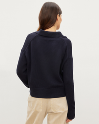 Lucie Polo Sweater in Navy