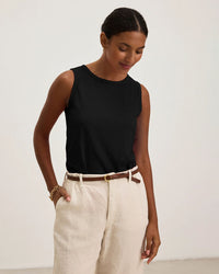 Taurus Crew Tank Top in Black