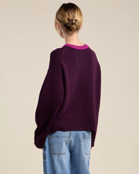 Calen L/S Sweater in Plum